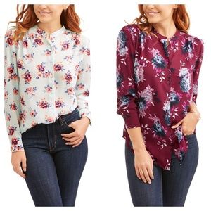 Faded Glory Long Sleeve Button Up Blouses Size XXL